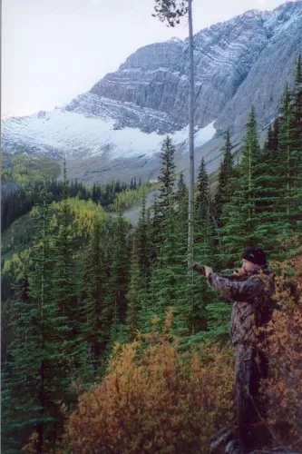 Our Outfitter Bugling In Brittish Columbia On Elk Wildernes Hunt